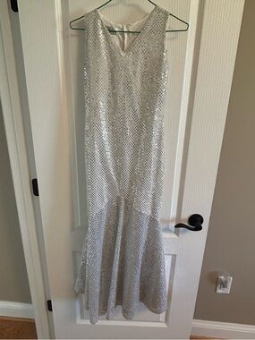 Chasing Fireflies Silver Sequin Maxi Dress